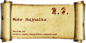 Mohr Hajnalka névjegykártya